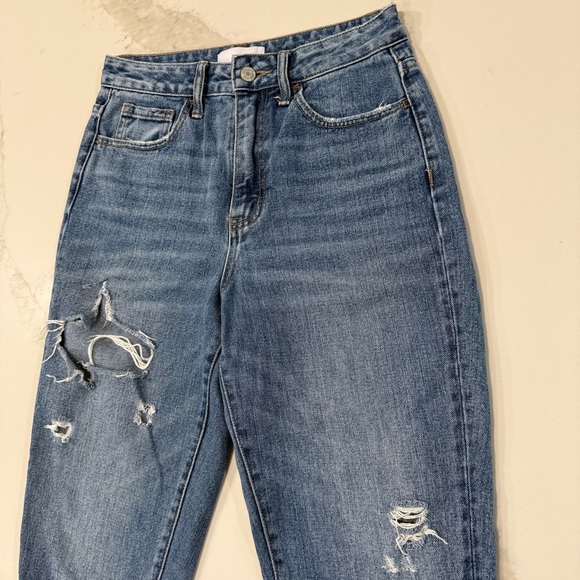 Vervet Los Angeles High Waisted Straight Distressed Denim Jeans Women’s 26 Blue - Picture 3 of 7